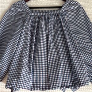 J. Crew Blue and White Checkered Blouse